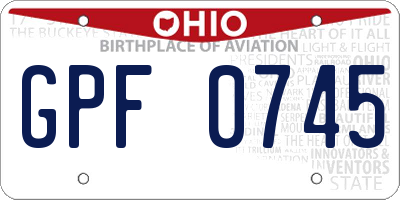 OH license plate GPF0745