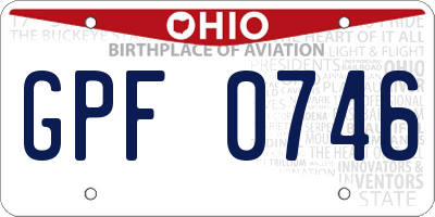 OH license plate GPF0746
