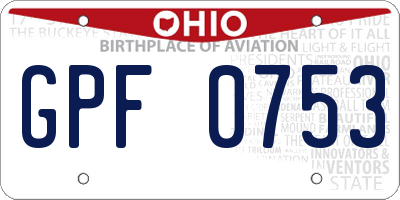 OH license plate GPF0753