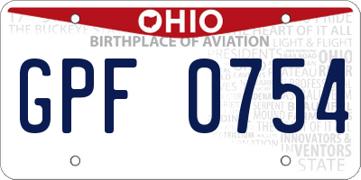 OH license plate GPF0754