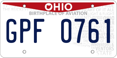 OH license plate GPF0761