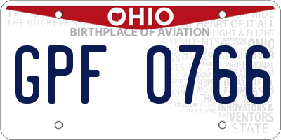 OH license plate GPF0766