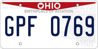 OH license plate GPF0769