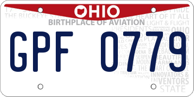 OH license plate GPF0779