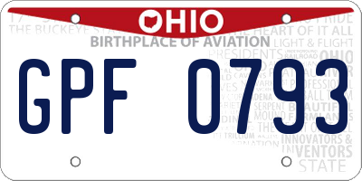 OH license plate GPF0793