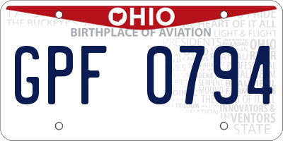 OH license plate GPF0794
