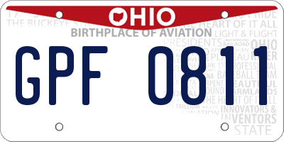 OH license plate GPF0811