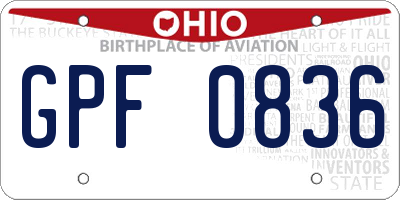 OH license plate GPF0836