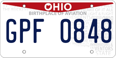 OH license plate GPF0848