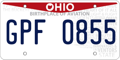 OH license plate GPF0855