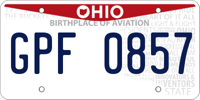 OH license plate GPF0857
