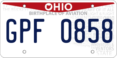 OH license plate GPF0858