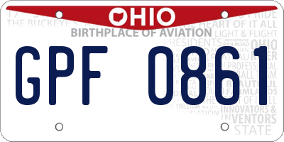 OH license plate GPF0861