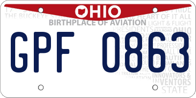 OH license plate GPF0863