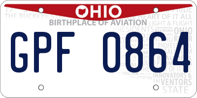 OH license plate GPF0864