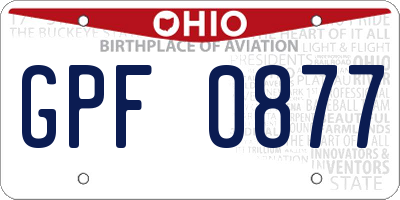 OH license plate GPF0877