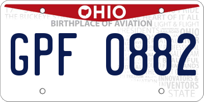 OH license plate GPF0882
