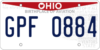 OH license plate GPF0884