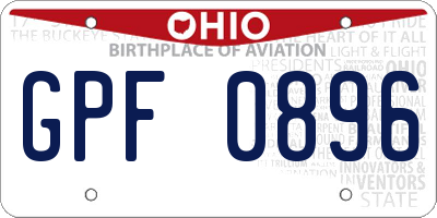 OH license plate GPF0896