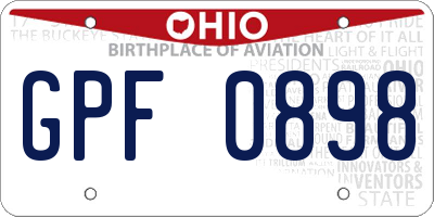 OH license plate GPF0898