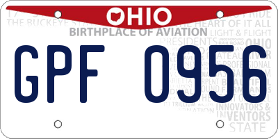 OH license plate GPF0956