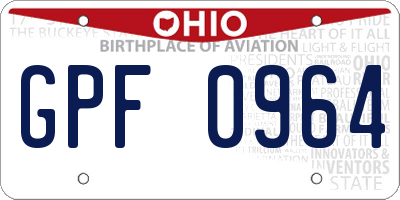 OH license plate GPF0964