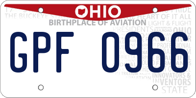 OH license plate GPF0966