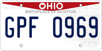 OH license plate GPF0969