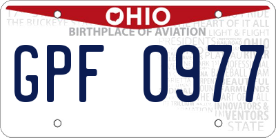 OH license plate GPF0977