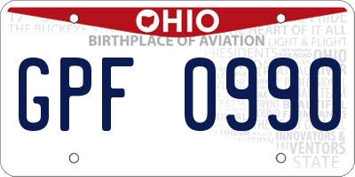 OH license plate GPF0990