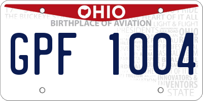 OH license plate GPF1004