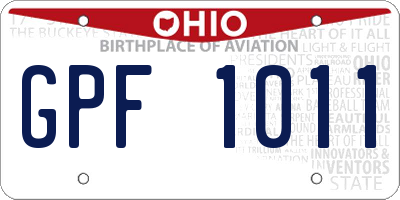 OH license plate GPF1011