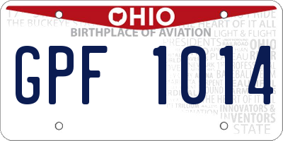 OH license plate GPF1014