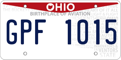 OH license plate GPF1015