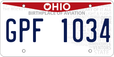 OH license plate GPF1034