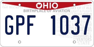 OH license plate GPF1037