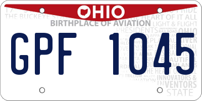 OH license plate GPF1045