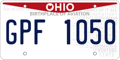 OH license plate GPF1050