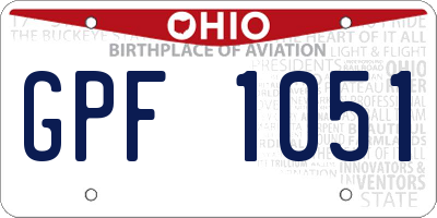 OH license plate GPF1051