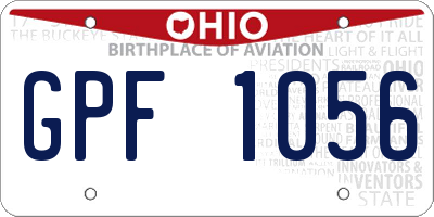 OH license plate GPF1056