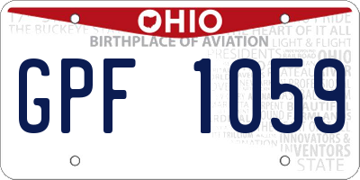 OH license plate GPF1059