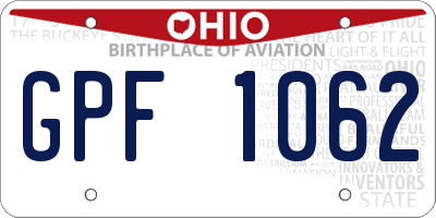 OH license plate GPF1062
