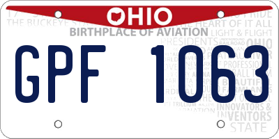 OH license plate GPF1063