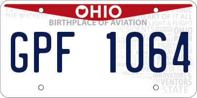 OH license plate GPF1064