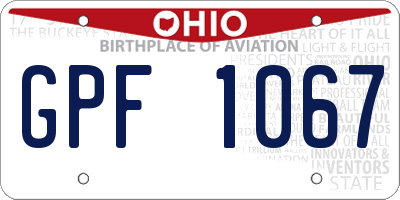 OH license plate GPF1067