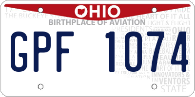 OH license plate GPF1074