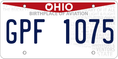 OH license plate GPF1075