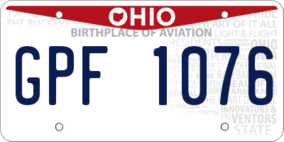 OH license plate GPF1076