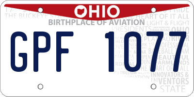 OH license plate GPF1077