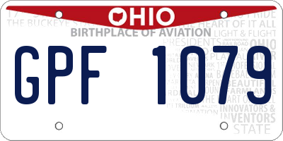 OH license plate GPF1079